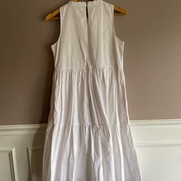 J Crew Women's White Cottagecore Sleeveless tiered dress Size 4 EUC sundress - Picture 7 of 9